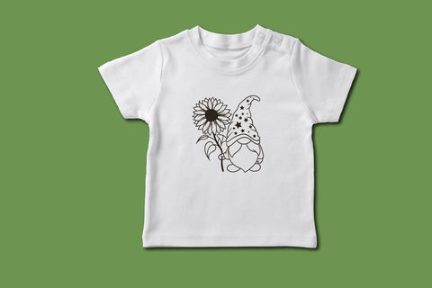 Gnome and Sunflower Clipart SVG dadan_pm 