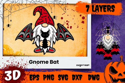 Gnome Bat 3D SVG SVG SvgOcean 
