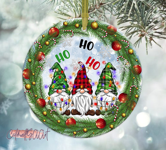 Gnome Christmas Ho Ho Ho Ornament PNG, Benelux Christmas Ornament, PNG Instant Download, Xmas Ornament Sublimation Designs Downloads Sublimation CaldwellArt 