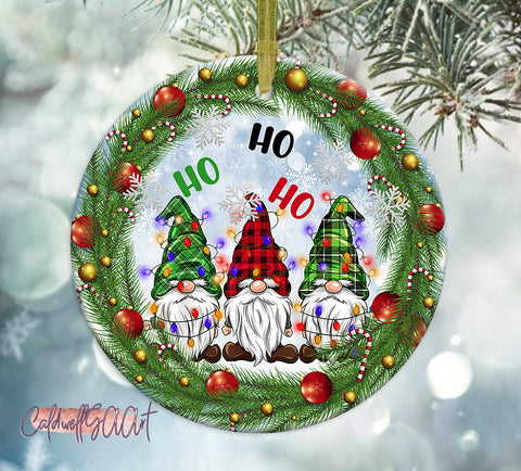 Gnome Christmas Ho Ho Ho Ornament PNG, Benelux Christmas Ornament, PNG Instant Download, Xmas Ornament Sublimation Designs Downloads Sublimation CaldwellArt 