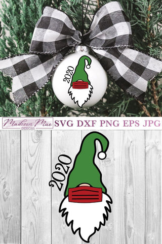 Gnome Christmas Ornament 2020 SVG Madison Mae Designs 