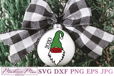 Gnome Christmas Ornament 2020 SVG Madison Mae Designs 