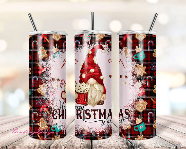 Gnome Christmas Tumbler Sublimation Designs PNG, 20 oz sublimation Tumbler Wrap PNG, 20 oz skinny PNG, 20 oz Skinny Tumbler Design Sublimation TrendingDesign 