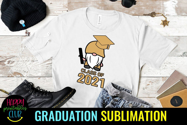 Gnome Class of 2021Graduation- Sublimation Graduation Gnome Sublimation Happy Printables Club 