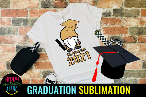 Gnome Class of 2021Graduation- Sublimation Graduation Gnome Sublimation Happy Printables Club 