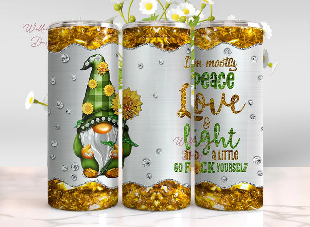 Gnome Coffee Tumbler Travel Mug With Lid Jewelry Style, Gnome Tumbler Wrap, Gnomes Tumbler Wrap 20oz Tumbler Design Digital Download Sublimation WillowSageDesign 