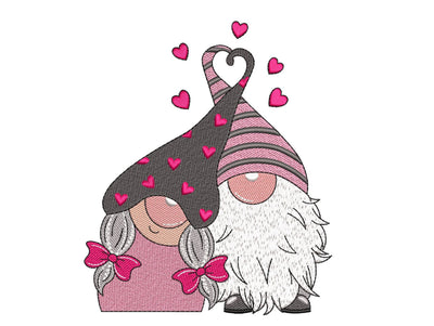 Gnome Couple In Love Embroidery Design, 4 sizes, Instant Download Embroidery/Applique DESIGNS Nino Nadaraia 