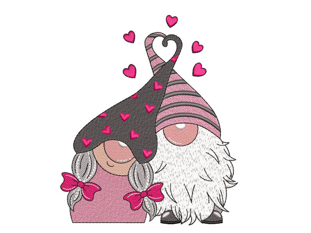 Gnome Couple In Love Embroidery Design, 4 sizes, Instant Download Embroidery/Applique DESIGNS Nino Nadaraia 