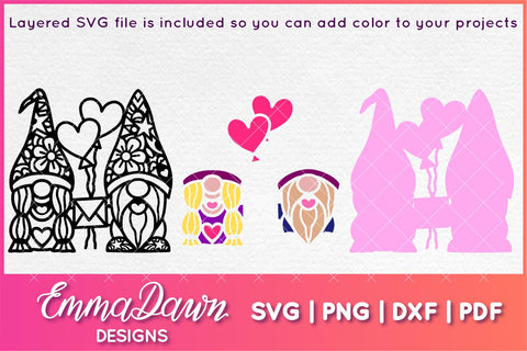 Gnome Couple SVG, Gnome Lovers SVG SVG Emma Dawn Designs 