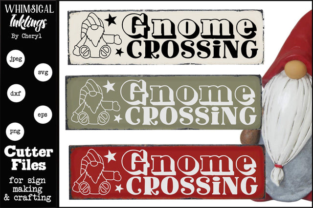 Gnome Crossing SVG SVG Whimsical Inklings 