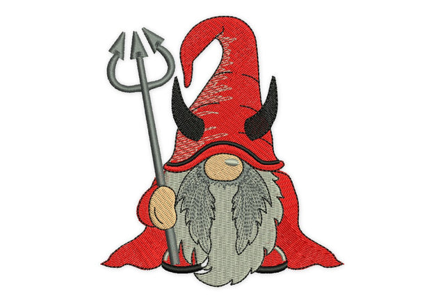 Gnome Devil Embroidery Design, Cute Gnome Halloween embroidery design, spooky season embroidery design, Embroidery/Applique DESIGNS NextEmbroidery 