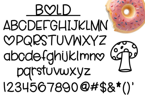 Gnome Donut - A fun handlettered font - with hearts and extras! Free SVG included SVG Twiggy Smalls Crafts 
