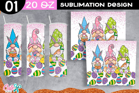 Gnome Easter Sublimation Tumbler Sublimation Cute files 