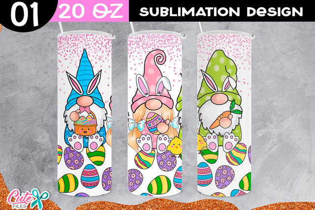 Gnome Easter Sublimation Tumbler Sublimation Cute files 