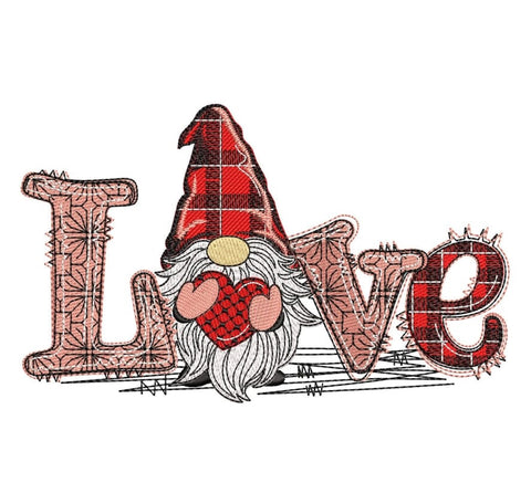 Gnome embroidery design, Love embroidery design. Embroidery/Applique DESIGNS ArtEMByNatalia 