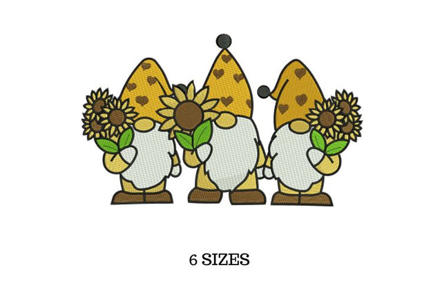 Gnome Embroidery, Gnome Pattern, Summer Gnome Embroidery/Applique DESIGNS SVG Digital Designer 