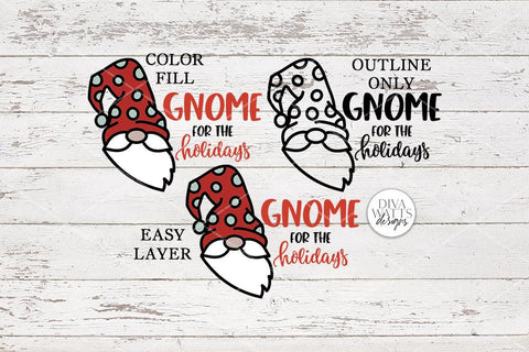 Gnome For The Holidays SVG | Christmas Round Sign Design SVG Diva Watts Designs 