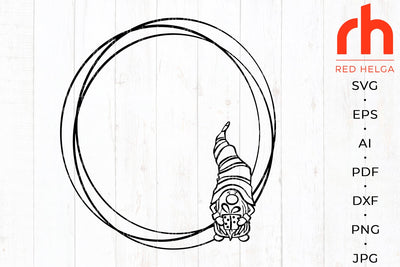 Gnome frame svg - Christmas circle svg - Christmas wreath svg - Winter frame svg SVG RedHelgaArt 