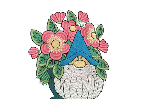 Gnome gardener embroidery design , 4 sizes, Instant download Embroidery/Applique DESIGNS ArtEMByNatalia 
