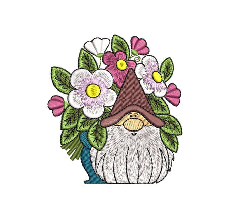 Gnome gardener embroidery design , 4 sizes, Instant download Embroidery/Applique DESIGNS ArtEMByNatalia 
