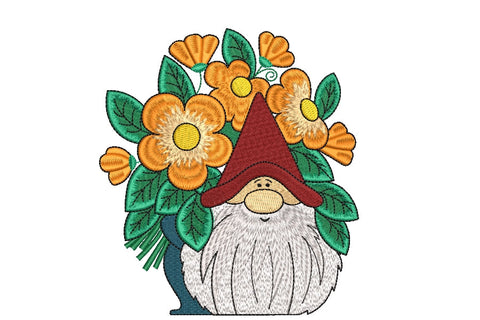 Gnome gardener embroidery design , 4 sizes, Instant download Embroidery/Applique DESIGNS ArtEMByNatalia 