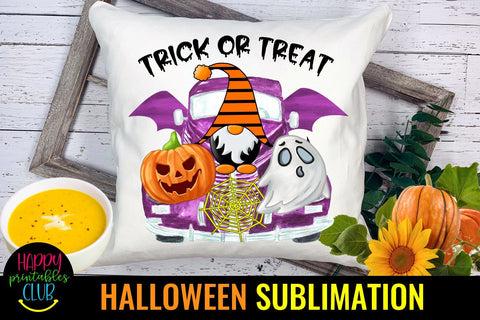Gnome Halloween Sublimation-Halloween Gnome Sublimation PNG Sublimation Happy Printables Club 