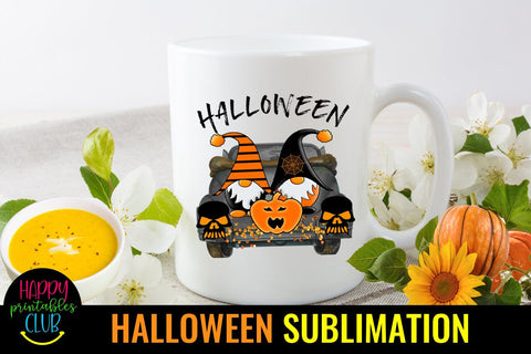 Gnome Halloween Sublimation-Halloween Gnome Sublimation PNG Sublimation Happy Printables Club 