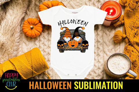 Gnome Halloween Sublimation-Halloween Gnome Sublimation PNG Sublimation Happy Printables Club 