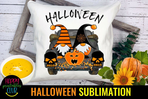 Gnome Halloween Sublimation-Halloween Gnome Sublimation PNG Sublimation Happy Printables Club 