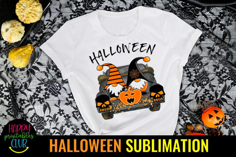 Gnome Halloween Sublimation-Halloween Gnome Sublimation PNG Sublimation Happy Printables Club 