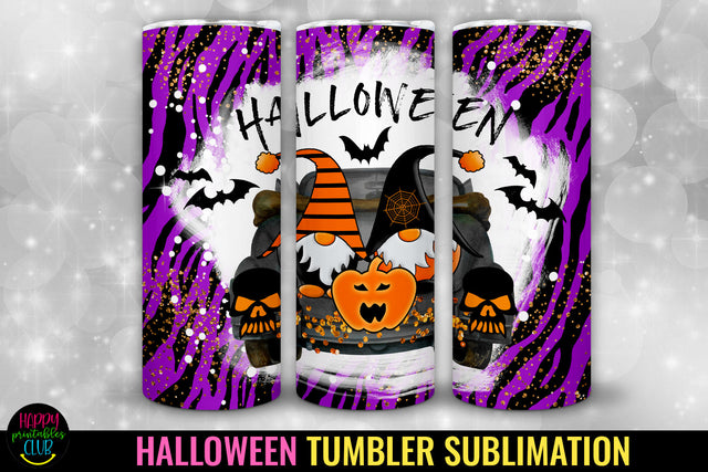 Gnome Halloween Tumbler Sublimation I 20 Oz Halloween Tumbler PNG Sublimation Happy Printables Club 