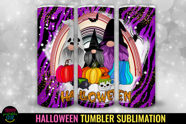 Gnome Halloween Tumbler Sublimation I 20 Oz Tumbler PNG Sublimation Happy Printables Club 