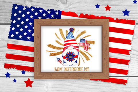 Gnome Happy Independence Day Patriotic Sublimation Sublimation Happy Printables Club 