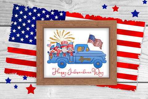 Gnome Happy Independence Day Patriotic Sublimation Sublimation Happy Printables Club 