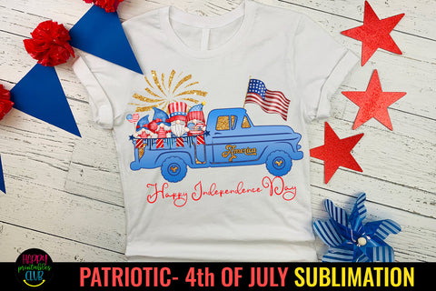 Gnome Happy Independence Day Patriotic Sublimation Sublimation Happy Printables Club 