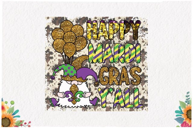 Gnome Happy Mardi Gras Sublimation Sublimation Jagonath Roy 