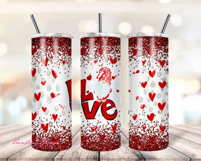 Gnome Hearts 20oz Skinny Tumbler Sublimation Designs for Straight/Tapered Tumbler Design - PNG Digital Download Sublimation TrendingDesign 