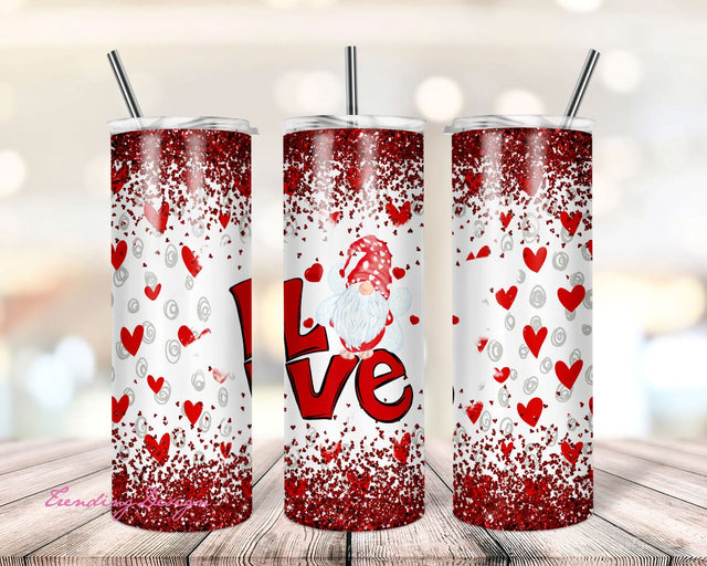 Gnome Hearts 20oz Skinny Tumbler Sublimation Designs for Straight/Tapered Tumbler Design - PNG Digital Download Sublimation TrendingDesign 