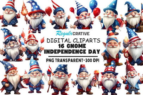 Gnome Independence Day Clipart Sublimation Regulrcrative 