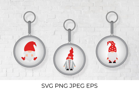 Gnome Keychain Bundle SVG. Cute cartoon gnomes SVG SVG LaBelezoka 