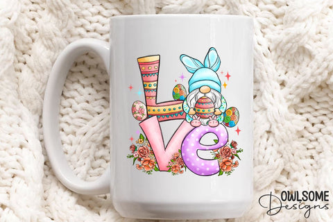 Gnome Love Easter Day PNG Sublimation Sublimation Owlsome.Designs 