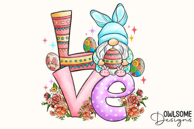 Gnome Love Easter Day PNG Sublimation Sublimation Owlsome.Designs 