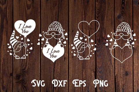 Gnome love, gnomes valentine, valentine monogram svg SVG dadan_pm 