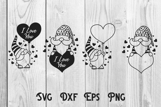 Gnome love, gnomes valentine, valentine monogram svg SVG dadan_pm 