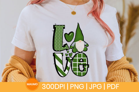 gnome love sublimation, St Patrrick's day clipart Sublimation Maumo Designs 