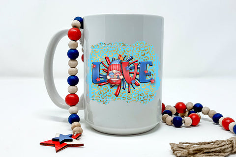 Gnome Love USA Patriotic Sublimation Design I July 4 Gnome Sublimation Happy Printables Club 