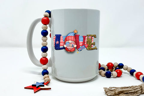 Gnome Love USA Patriotic Sublimation Design I July 4 Gnome Sublimation Happy Printables Club 