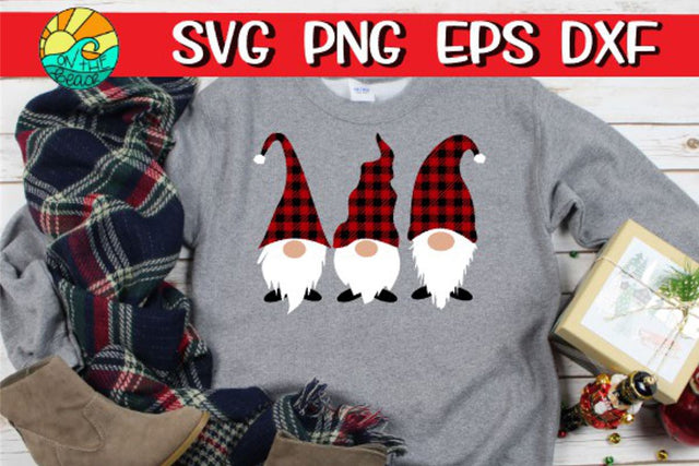 Gnome - Make Your Own Buffalo Plaid - Christmas - SVG PNG EPS DXF SVG On the Beach Boutique 