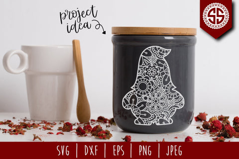 Gnome Mandala Zentangle Mini Bundle 2 Set of 4 - SVG SVG SavoringSurprises 