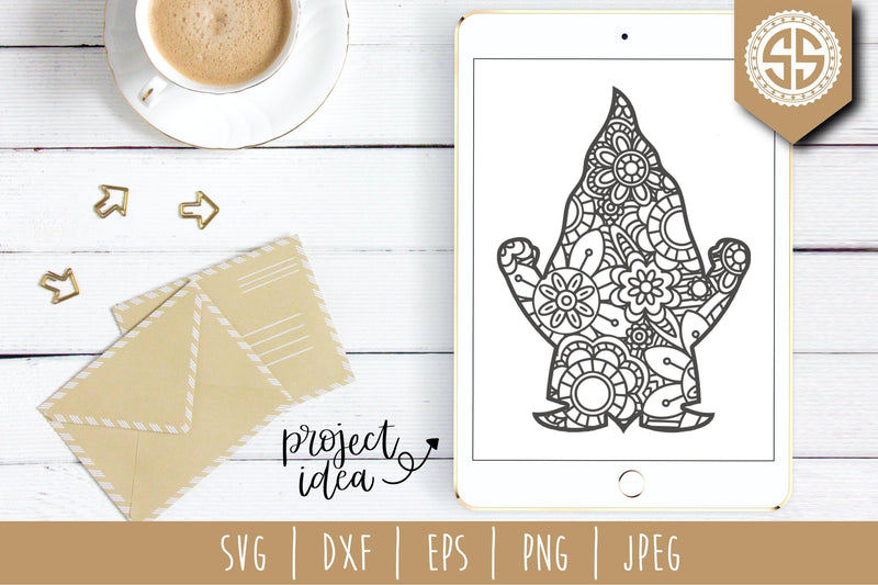 Gnome Mandala Zentangle - So Fontsy